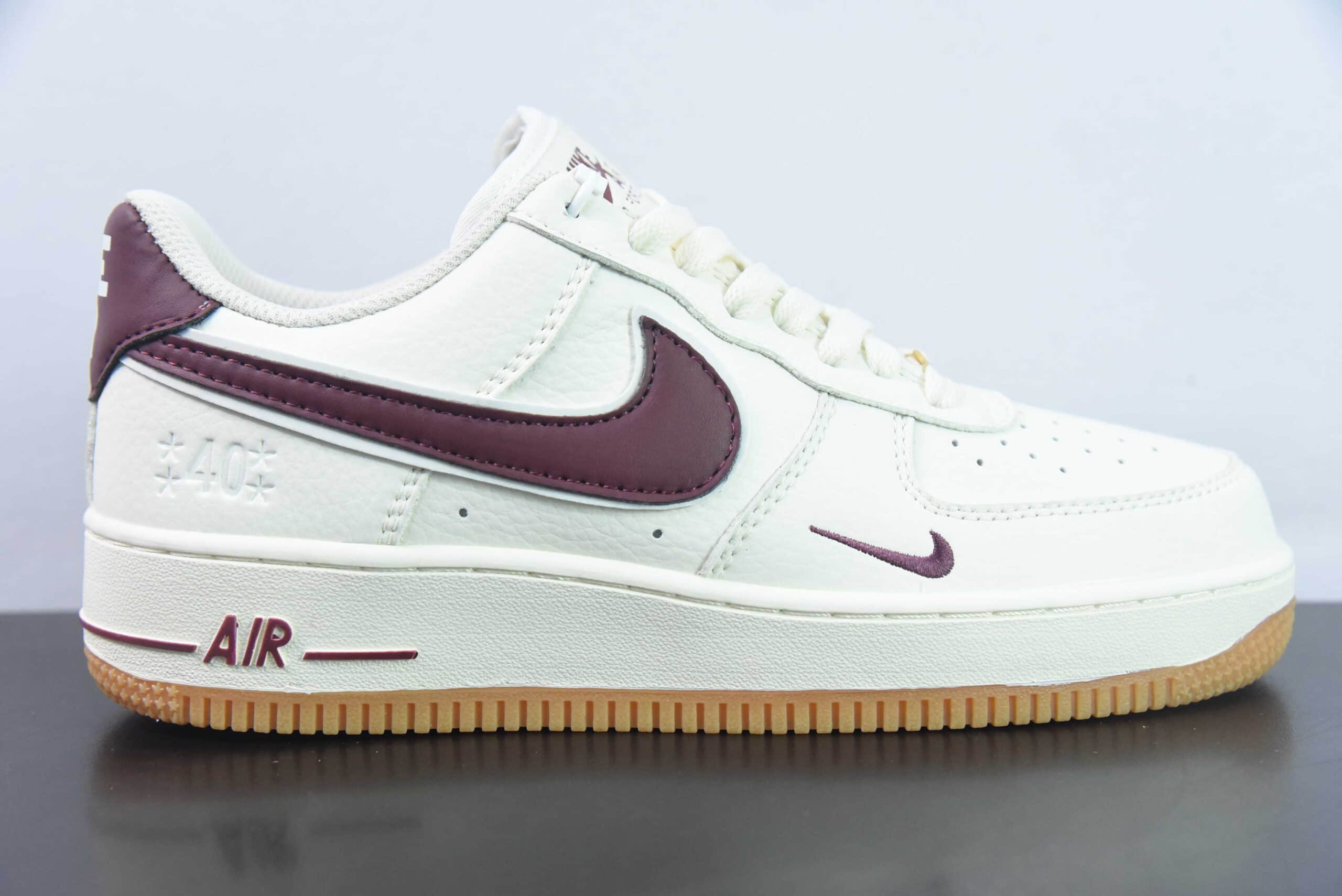 耐克Nike Air Force 1 ‘07 Low 40周年米酒红空军一号低帮休闲板鞋纯原版本 货号：WA0531-308