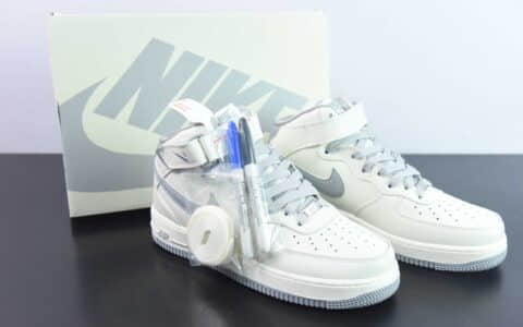 耐克Nike Air Force 1 Mid 马克笔白灰空军一号中帮休闲板鞋纯原版本 货号：PA0920-608