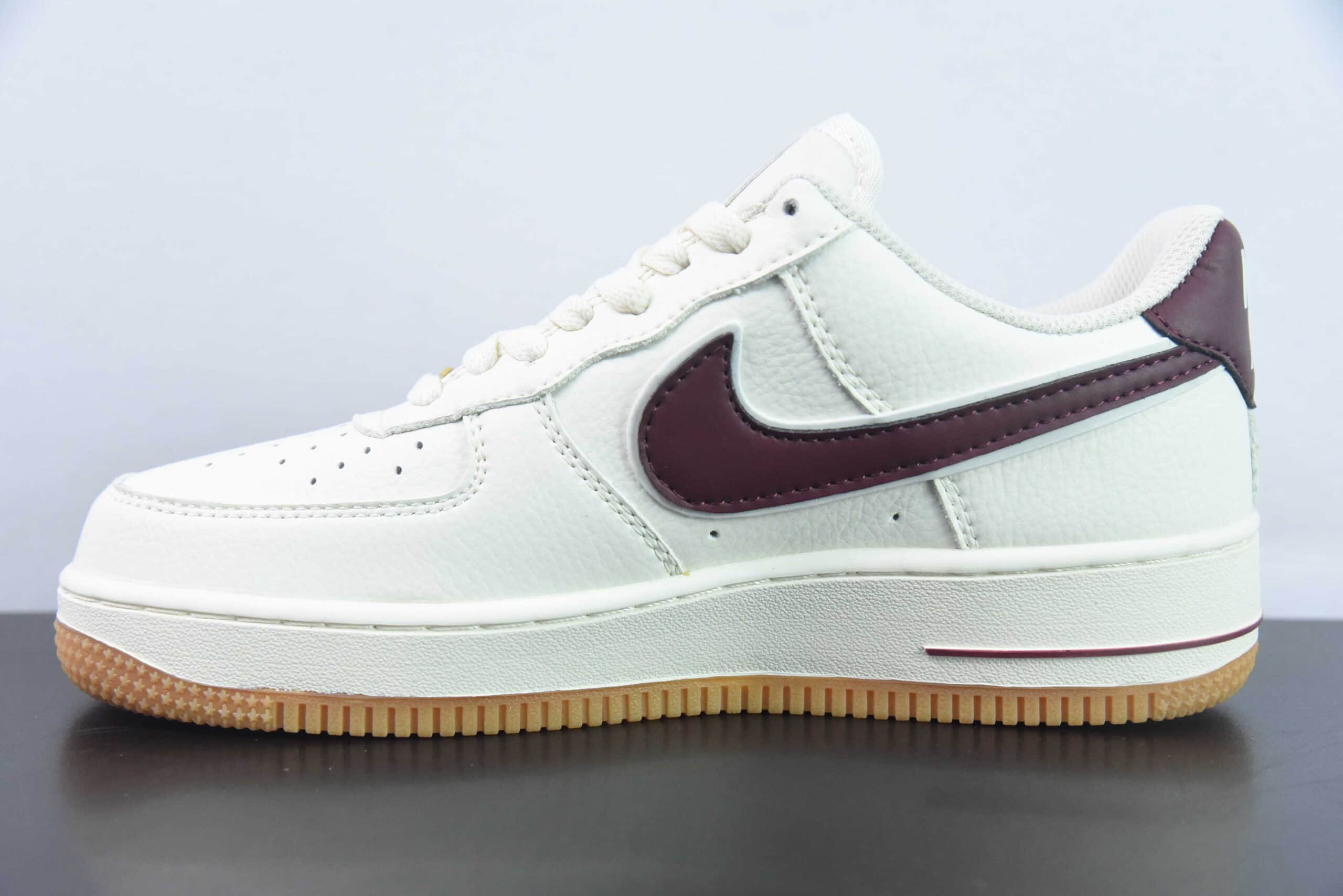 耐克Nike Air Force 1 ‘07 Low 40周年米酒红空军一号低帮休闲板鞋纯原版本 货号：WA0531-308