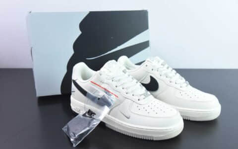 耐克Nike Air Force 1 AF1五道杠联名白黑银边刺绣空军一号低帮休闲板鞋纯原版本 货号：BS9055-737