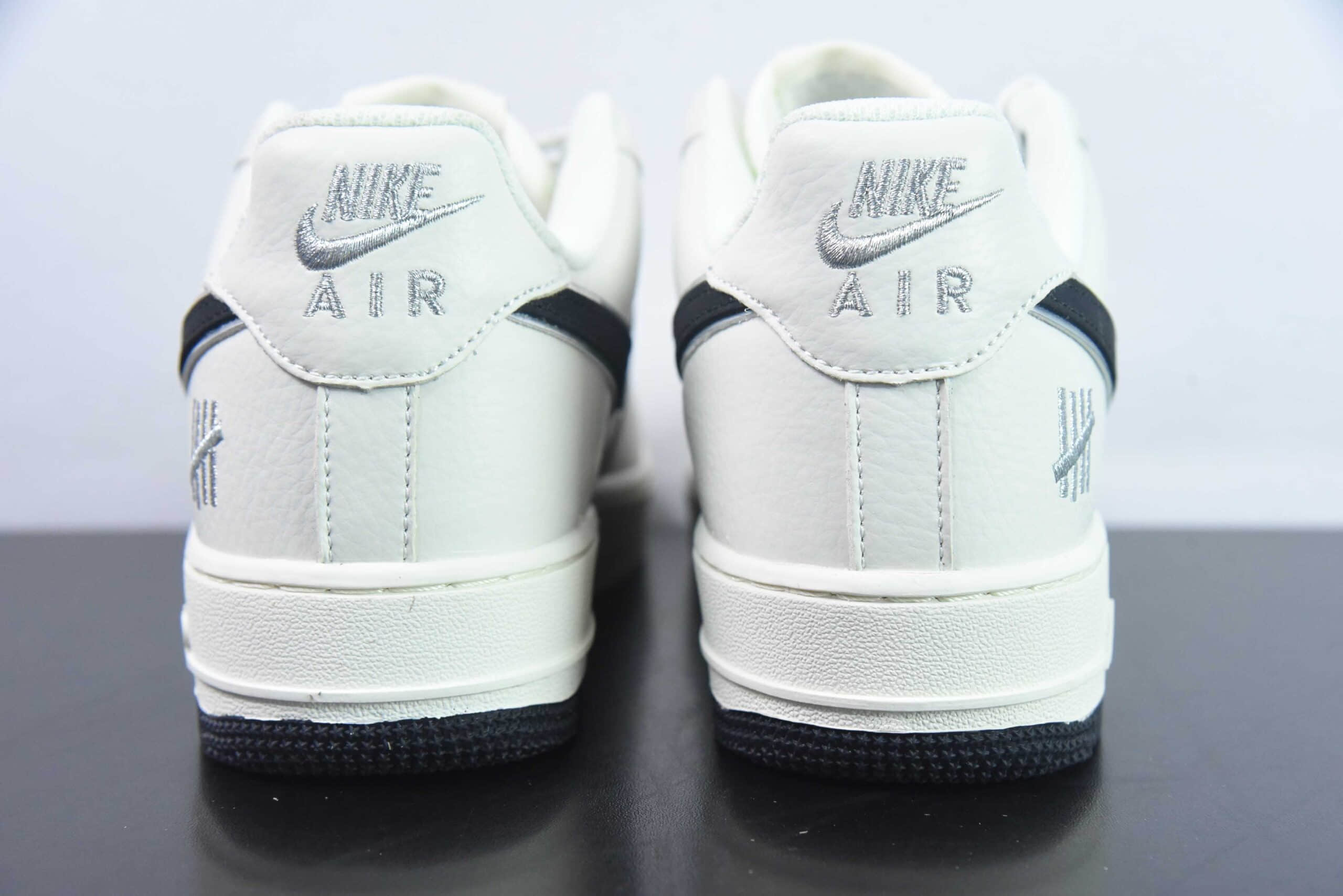 耐克Nike Air Force 1 AF1五道杠联名白黑银边刺绣空军一号低帮休闲板鞋纯原版本 货号：BS9055-737 