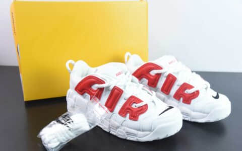 耐克Nike AMBUSH x Nike Air More Uptempo Low 皮蓬大AIR 联名款白红低帮经典高街复古篮球鞋纯原版本 货号：FB1299-401