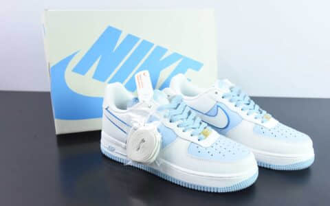 耐克Nike Air Force 1 AF1白淡蓝空军一号低帮休闲板鞋纯原版本 货号：AV0303-723