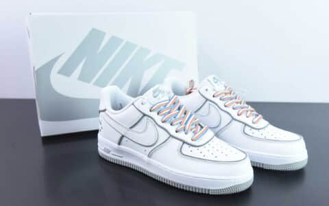 耐克Nike Air Force 1 Low 07 冰墩墩灰白反光空军一号低帮休闲板鞋纯原版本 货号：GU7895-639