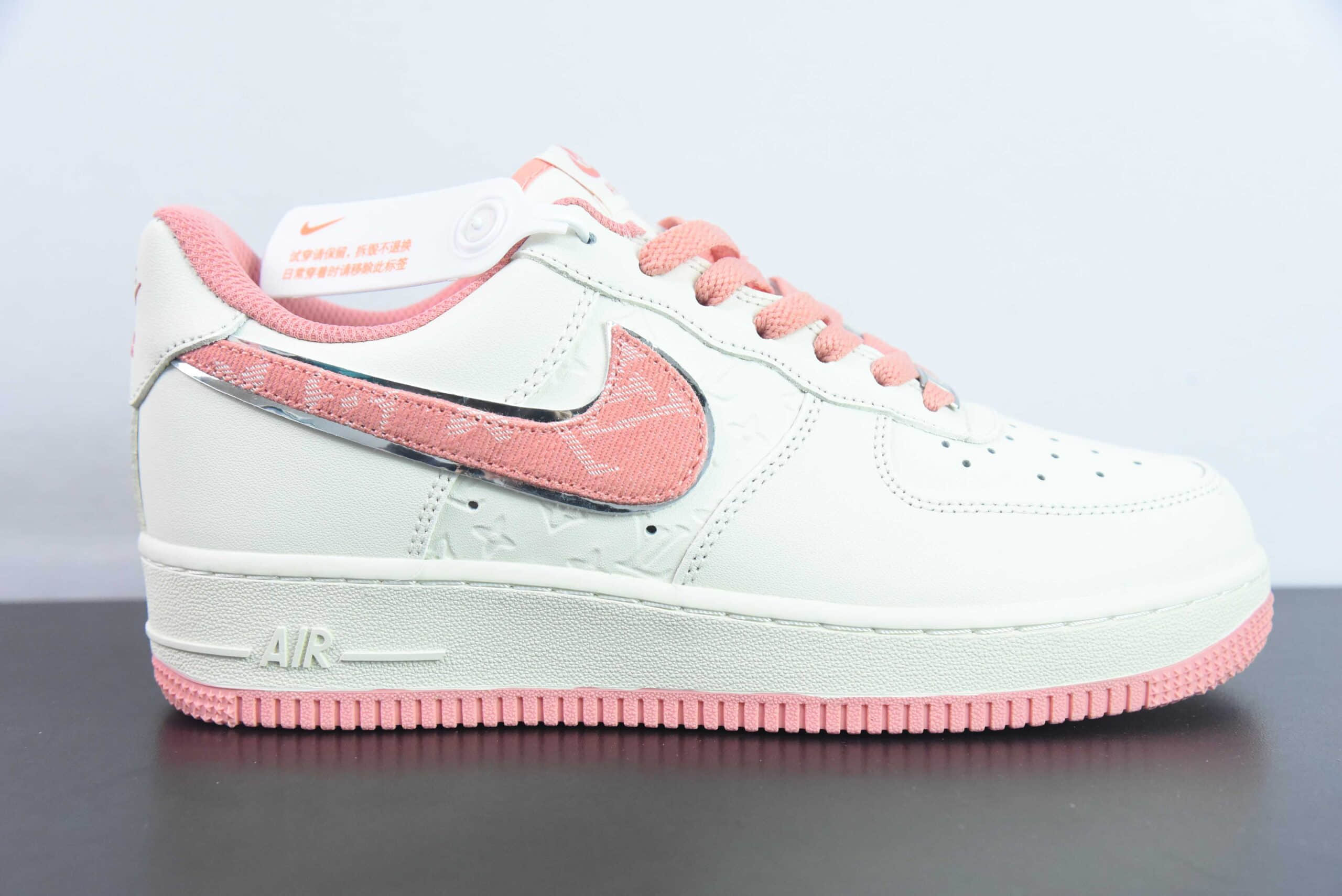 耐克Nike Air Force 1 AF1 LV联名白粉银边空军一号低帮休闲板鞋纯原版本 货号：LV0506-088 