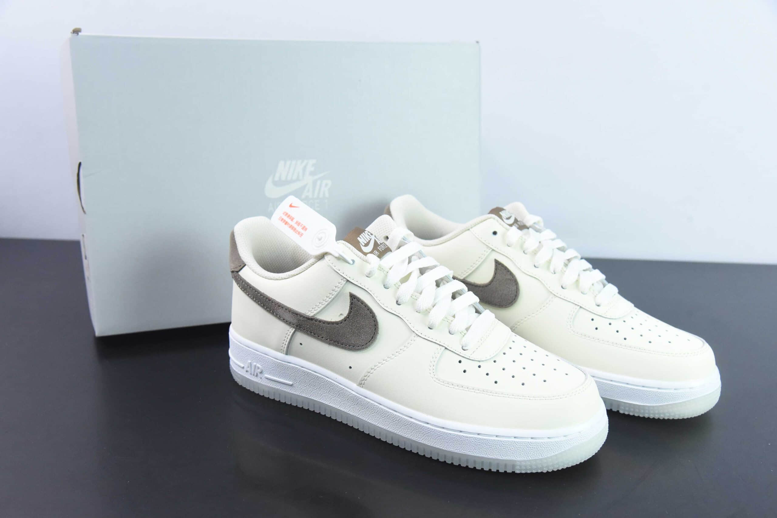 耐克Nike Air Force 1 AF1米白棕绿空军一号低帮休闲板鞋纯原版本 货号：FN5832-101