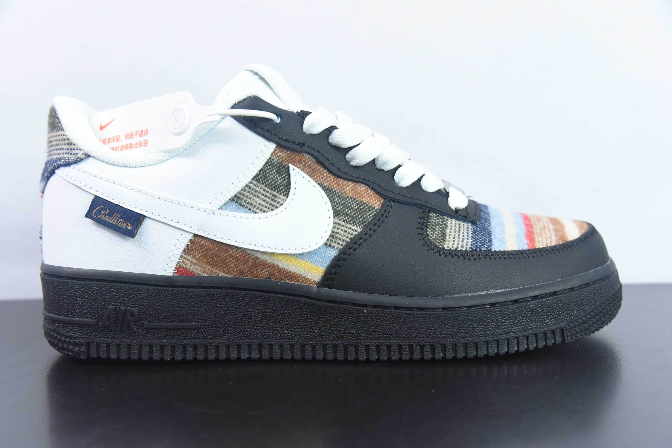耐克Nike Air Force 1 Low 黑白拼接毛衣空军一号低帮运动休闲板鞋纯原版本 货号：CW1188-678
