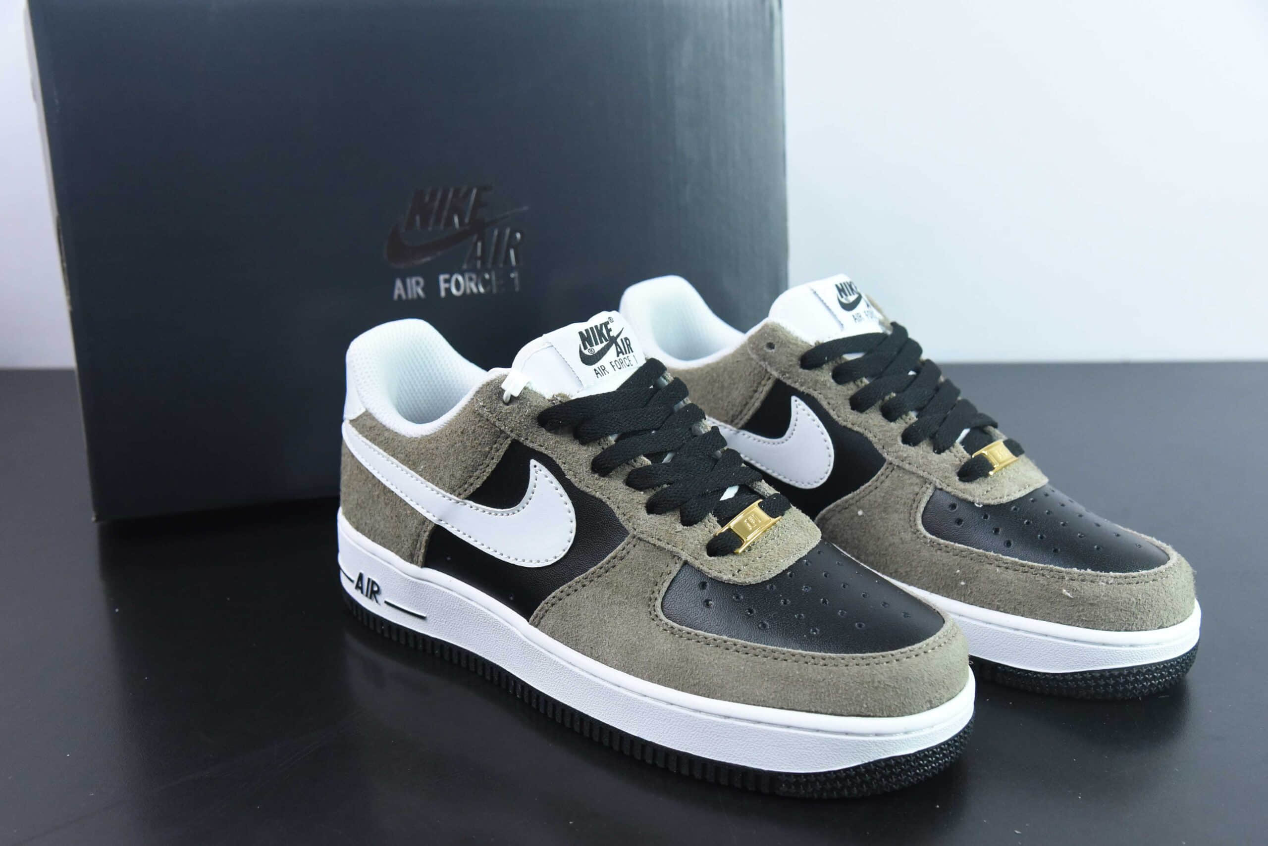 耐克Nike Air Force 1 Low 军绿白勾空军一号低帮运动休闲板鞋纯原版本 货号：AV0383-225