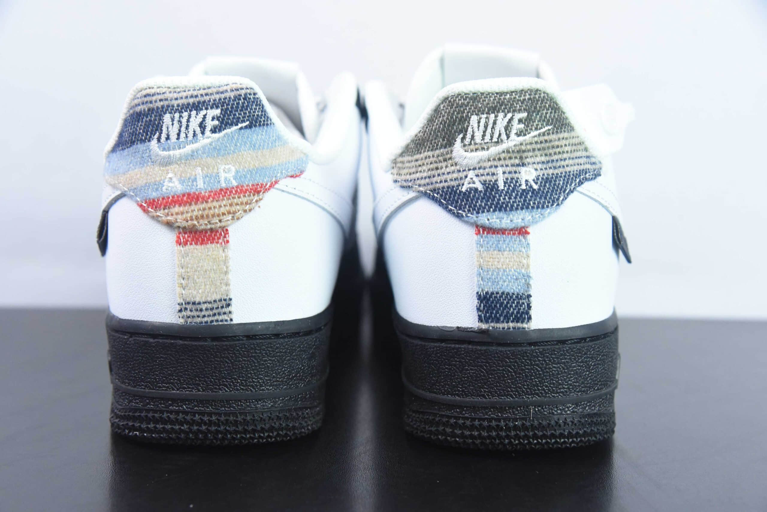 耐克Nike Air Force 1 Low 黑白拼接毛衣空军一号低帮运动休闲板鞋纯原版本 货号：CW1188-678