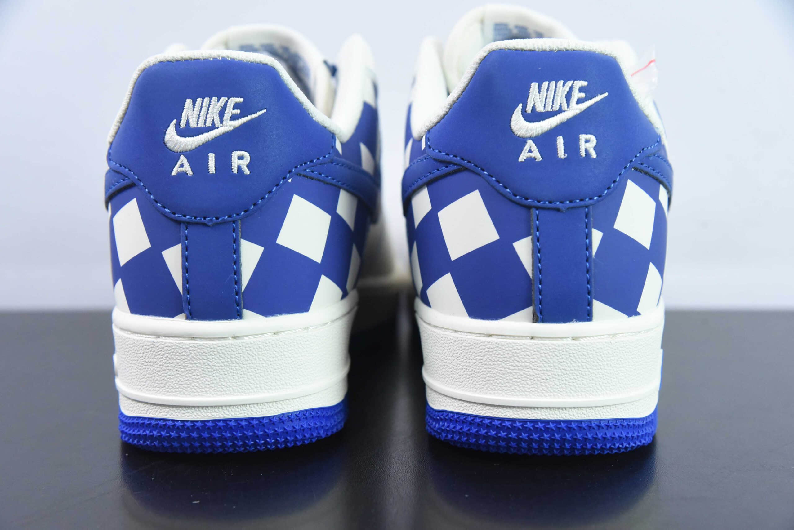 耐克Nike Air Force 1 Low 格子拼接白蓝空军一号低帮运动休闲板鞋纯原版本 货号：GZ5688-088