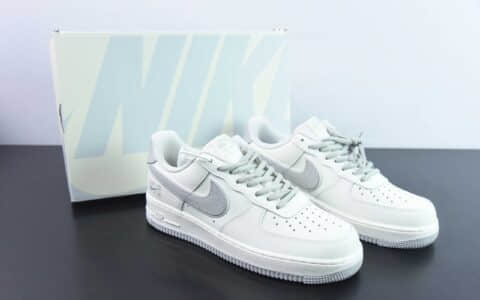 耐克Nike Air Force 1'07 Low 米白灰鳄鱼皮纽约限定空军一号低帮休闲板鞋纯原版本 货号：KL4596-362