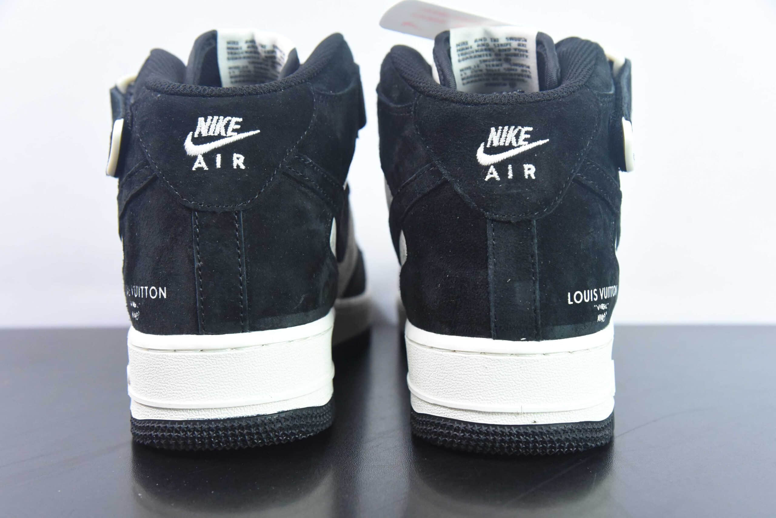 耐克Nike Air Force 1 Mid 07 x Louis Vuitton LV联名印花白黑中帮休闲板鞋纯原版本 货号：DV9988-100