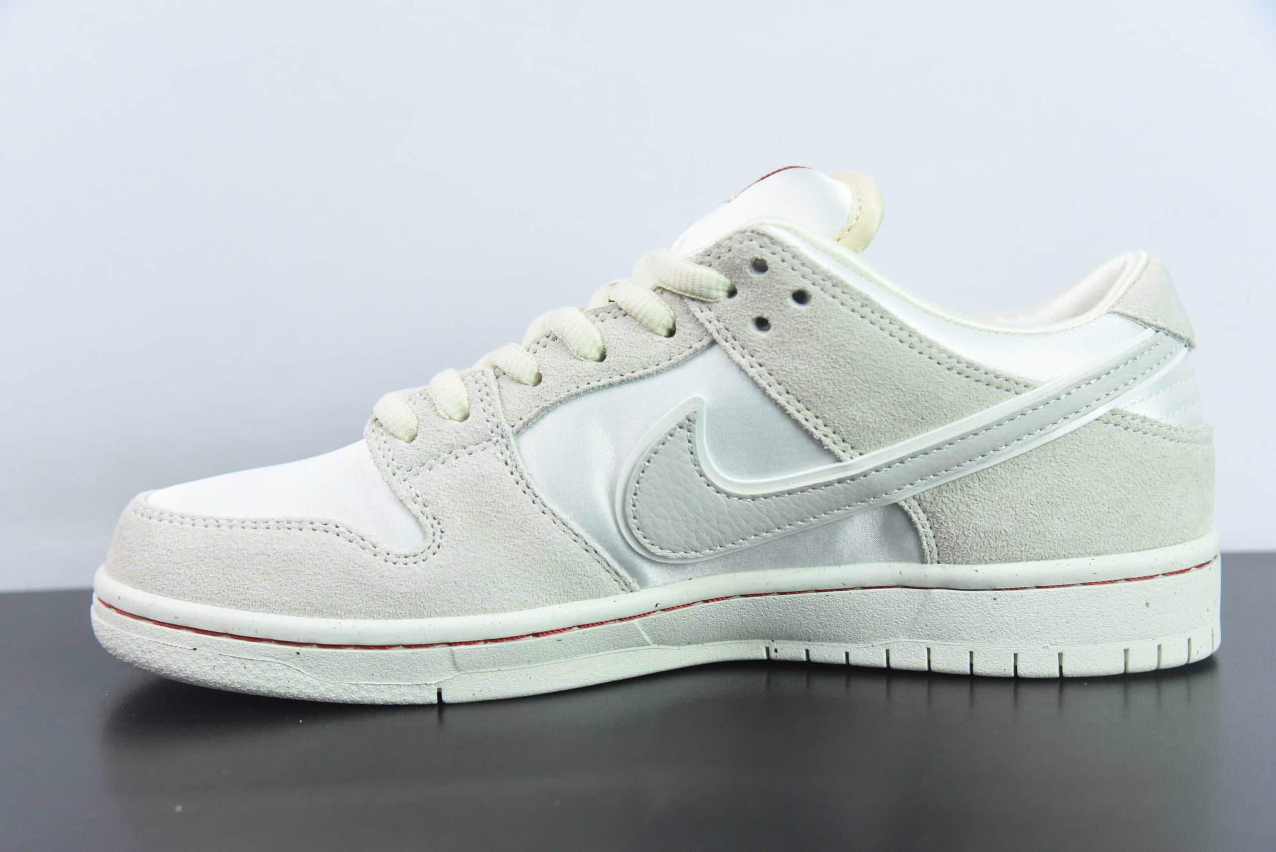 耐克Nike SB Dunk Low “City of Love”情人节米白丝绸SB低帮休闲滑板鞋纯原版本 货号：FZ5654-100