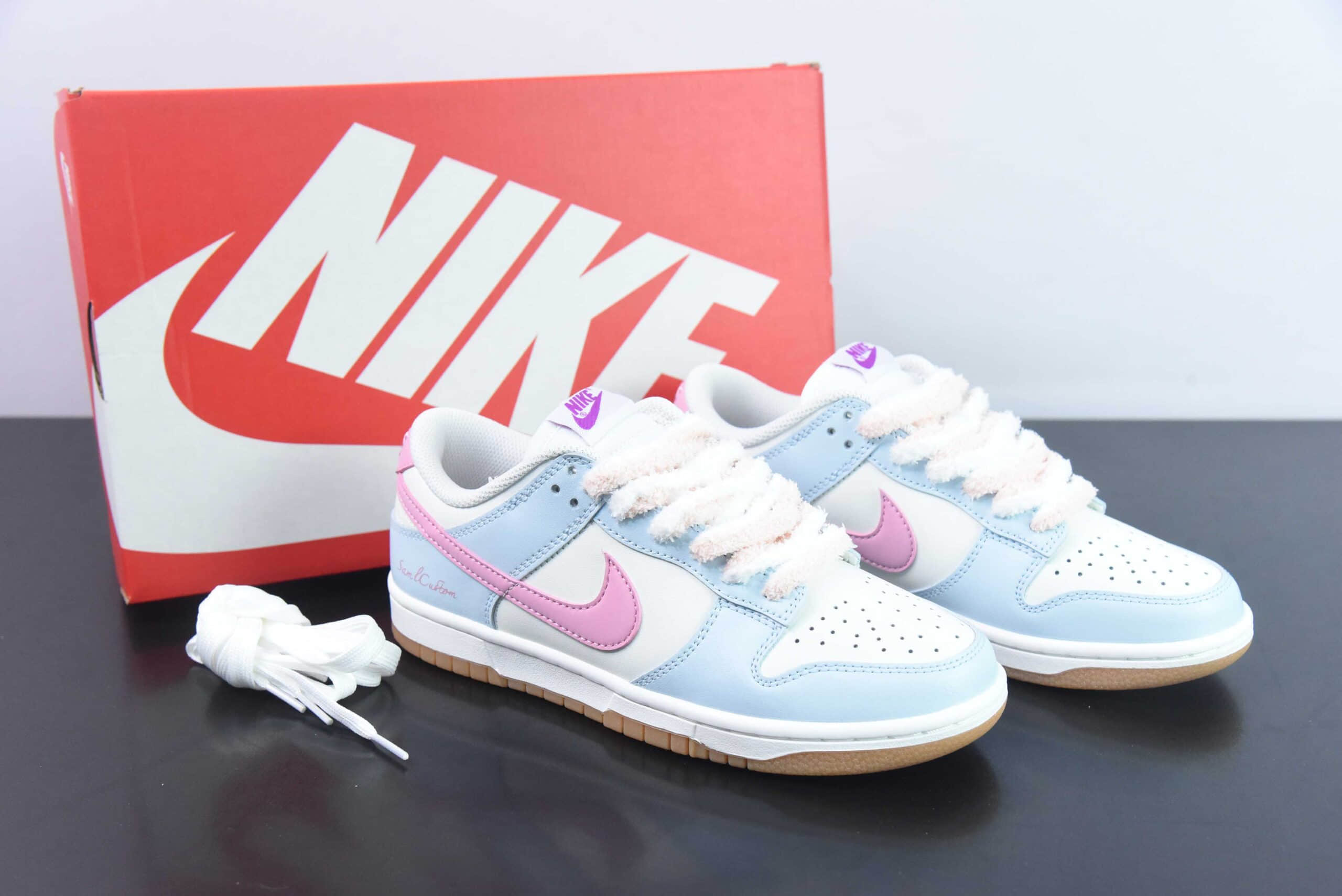 耐克Nike Dunk Low 樱花校园粉蓝SB低帮休闲滑板鞋纯原版本 货号：FD9922-151