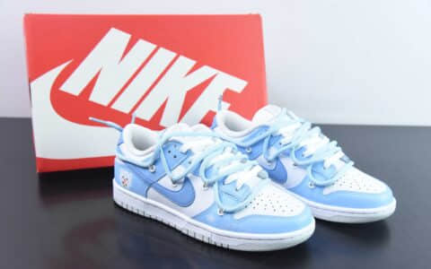 耐克Nike SB Dunk Low LotWhiteBlueBear白蓝快乐小熊绑绳SB扣篮系列低帮休闲运动滑板板鞋纯原版本 货号：DH9765-102