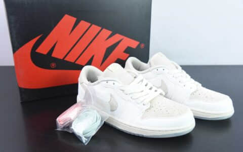 乔丹Air Jordan Chris Paul x Jordan Air Jordan 1 Low OG Light Cream and Sail克里斯保罗CP3 联名AJ1浮雕鲜花低帮复古文化篮球鞋纯原版本 货号：FZ0455-200