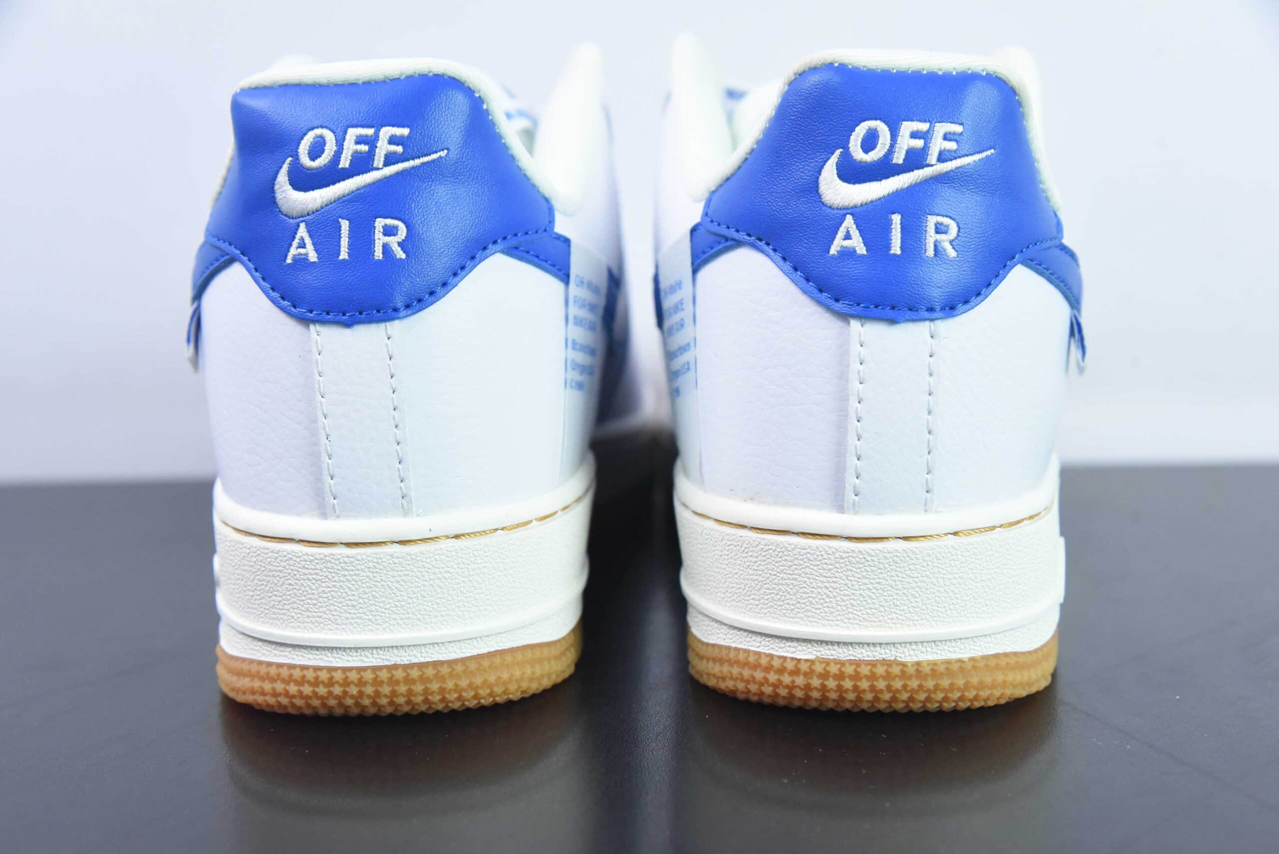 耐克Nike Air Force 1 AF1 白蓝生胶底刺绣小勾空军一号低帮休闲板鞋纯原版本 货号：PF9055-764