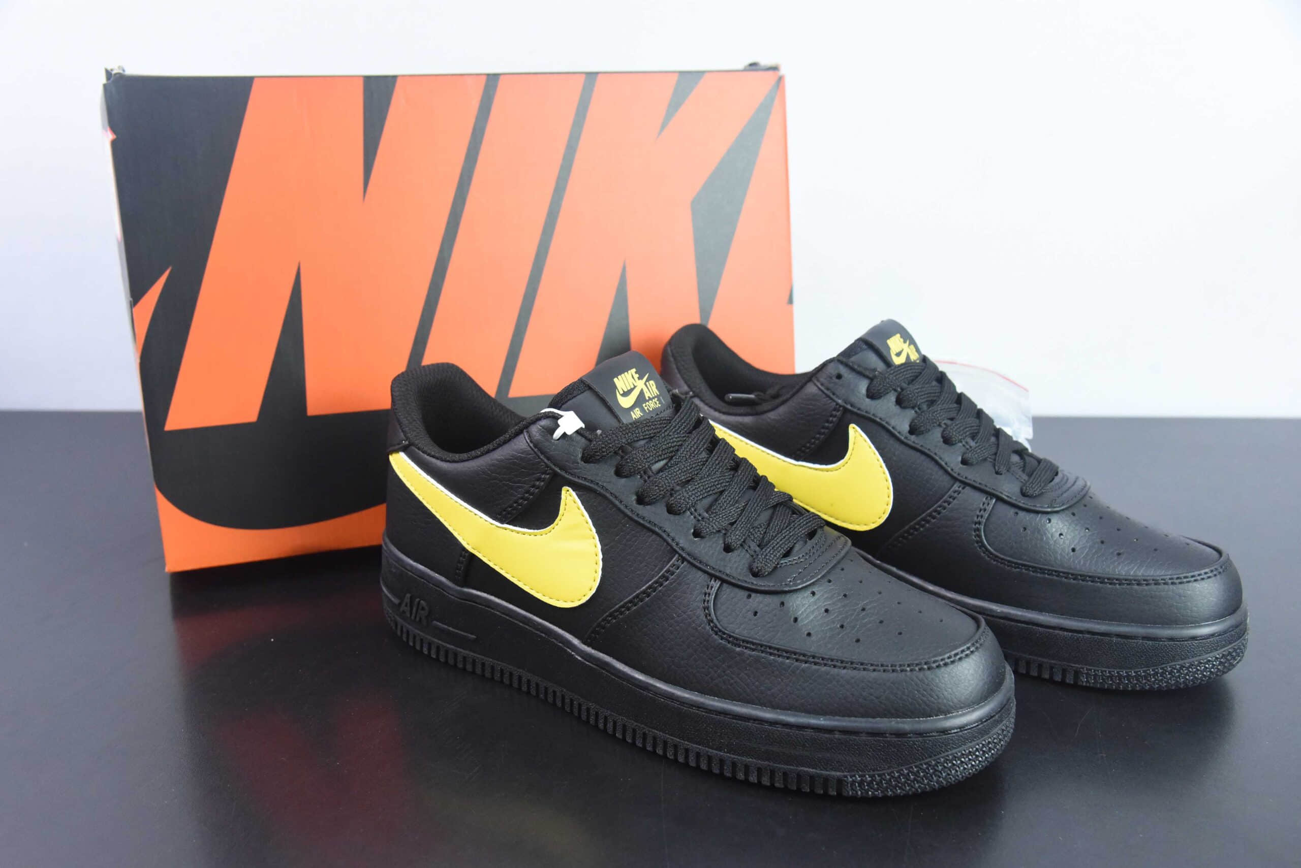 耐克Nike Air Force 1 AF1黑黄大勾空军一号低帮休闲板鞋纯原版本 货号：CI9553-051 