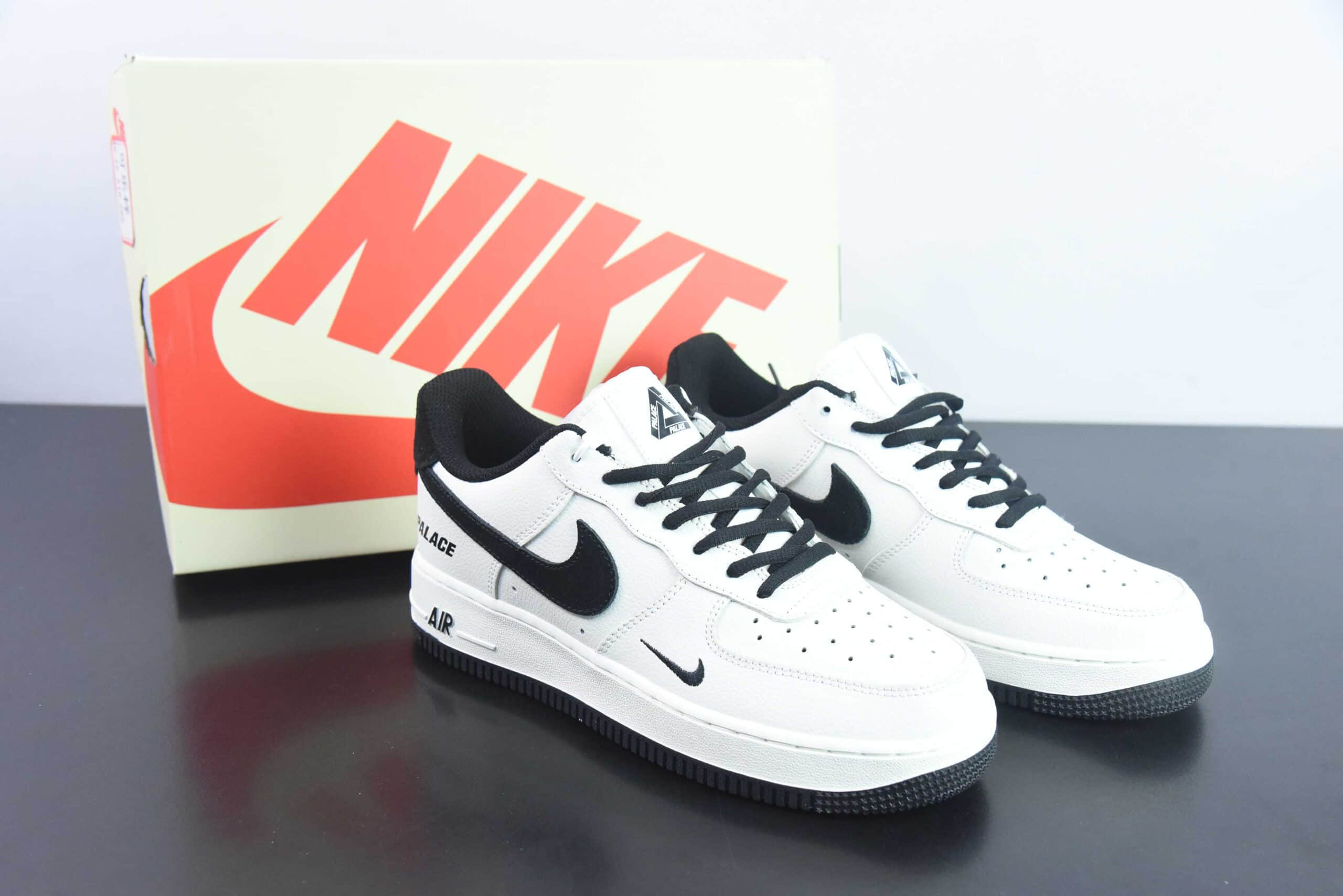 耐克Nike Air Force 1 AF1 白黑刺绣字母印花空军一号低帮休闲板鞋纯原版本 货号：PE681-822 