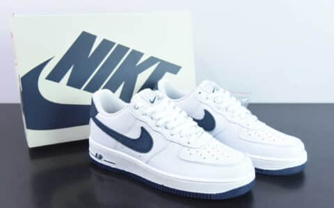 耐克Nike Air Force 1 LowWhiteNavy皮革白藏蓝翻毛钩子空军一号经典低帮百搭休闲运动板鞋纯原版本 货号：CN2873-107