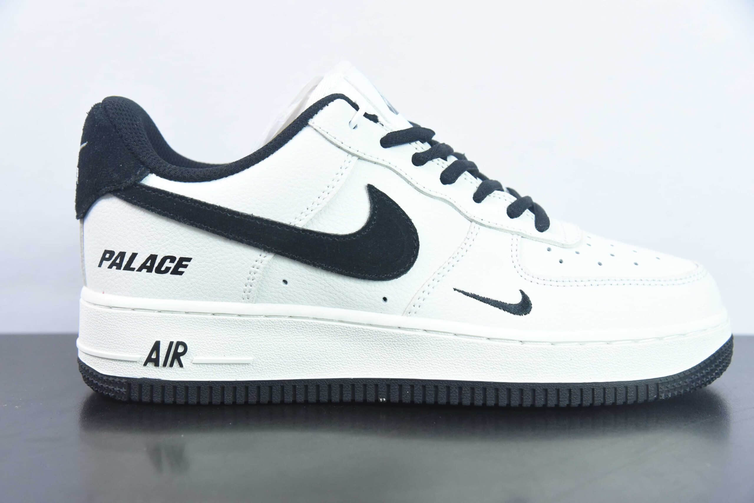 耐克Nike Air Force 1 AF1 白黑刺绣字母印花空军一号低帮休闲板鞋纯原版本 货号：PE681-822 