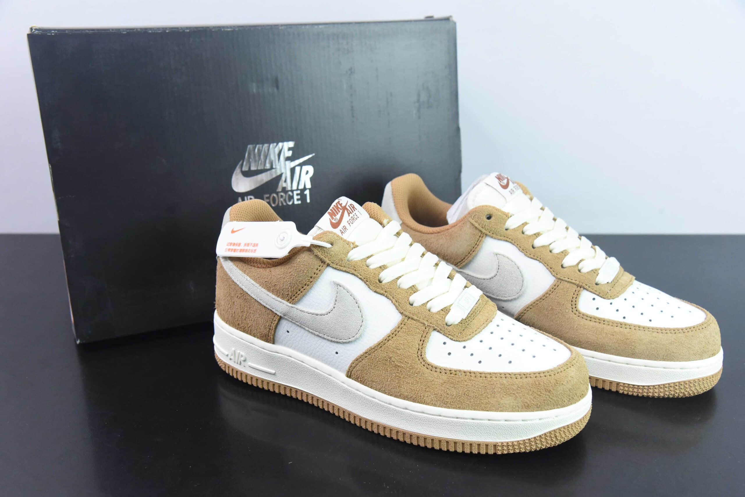 耐克Nike Air Force 1'07 Low白棕小麦色空军一号低帮休闲板鞋纯原版本 货号：BQ8988-104