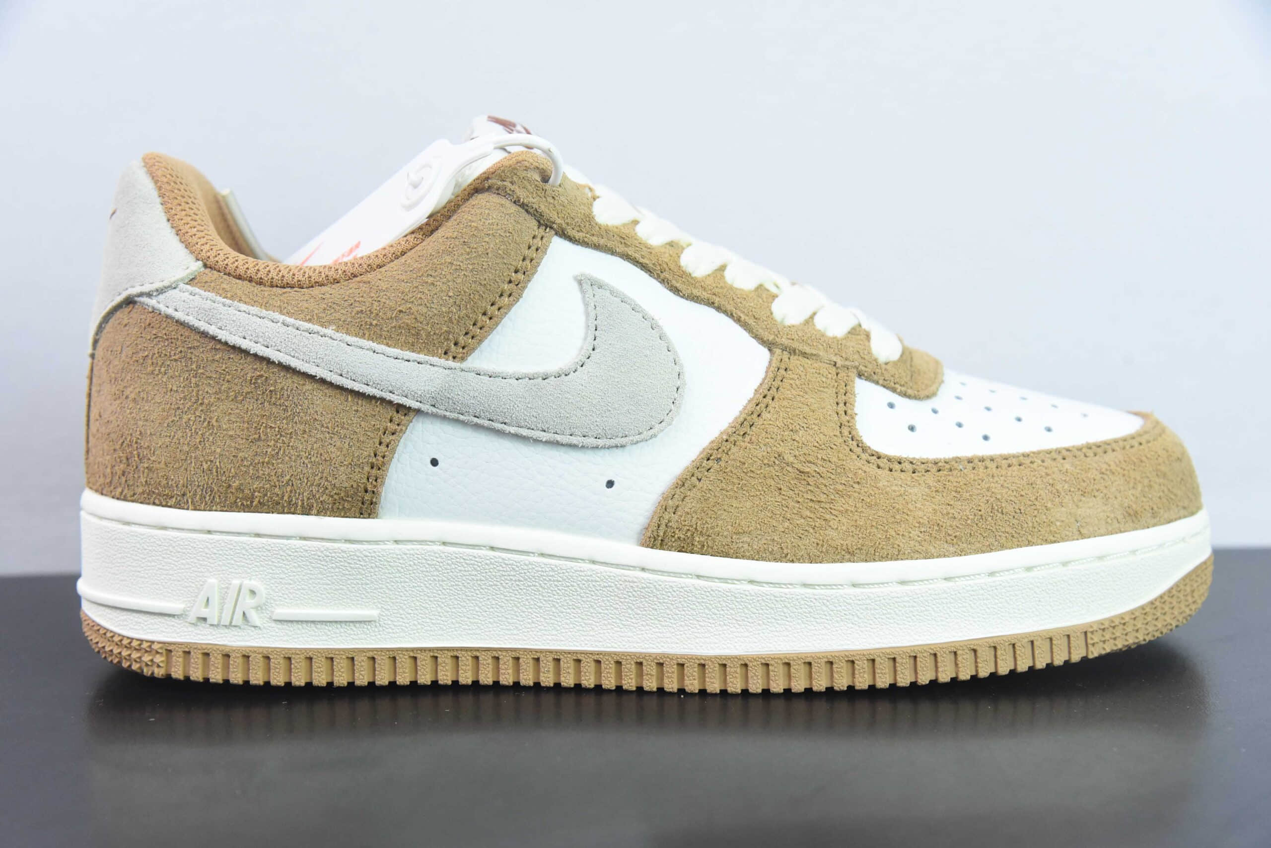 耐克Nike Air Force 1'07 Low白棕小麦色空军一号低帮休闲板鞋纯原版本 货号：BQ8988-104