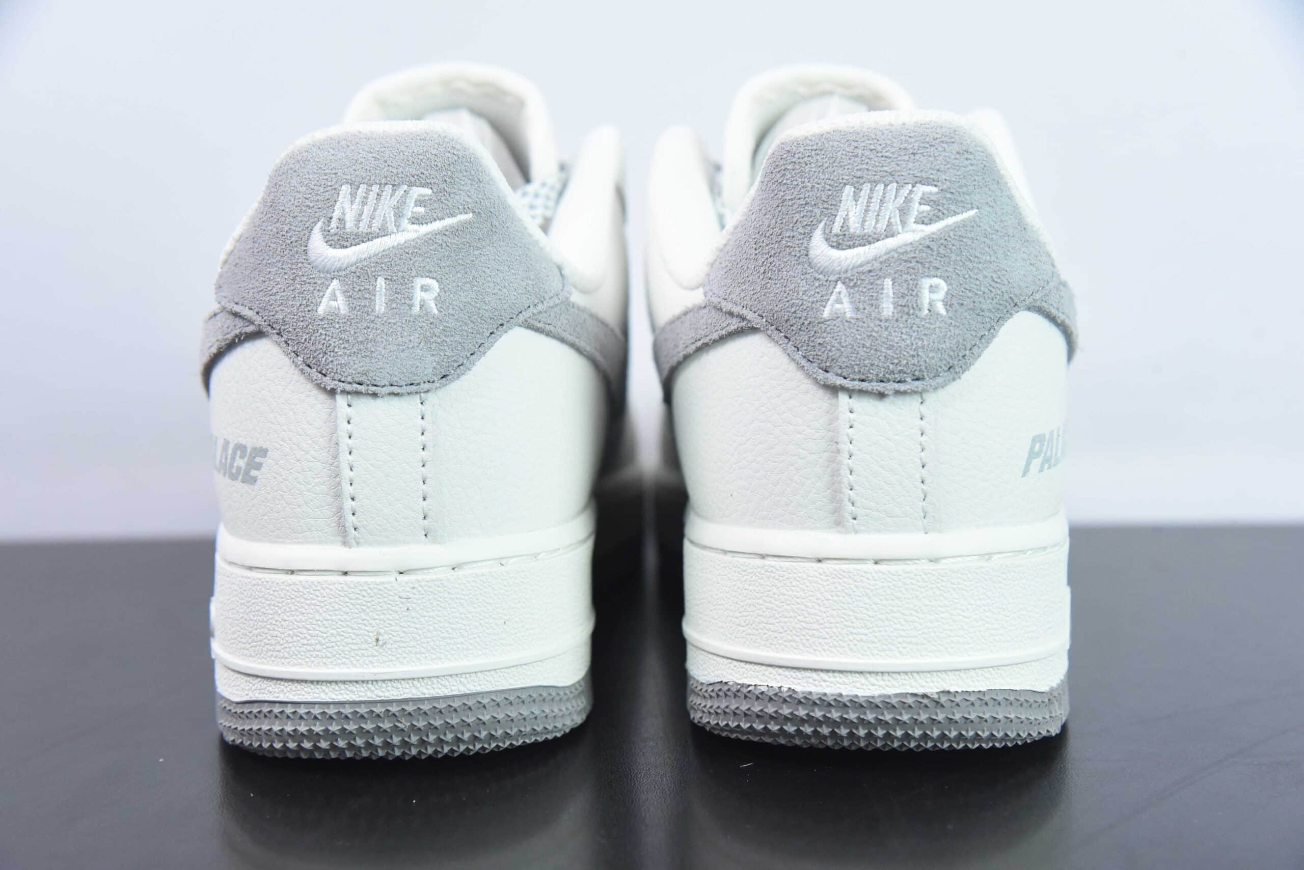 耐克Nike Air Force 1 Low PALACE联名白灰小勾空军一号低帮休闲板鞋纯原版本 货号：PE681811K