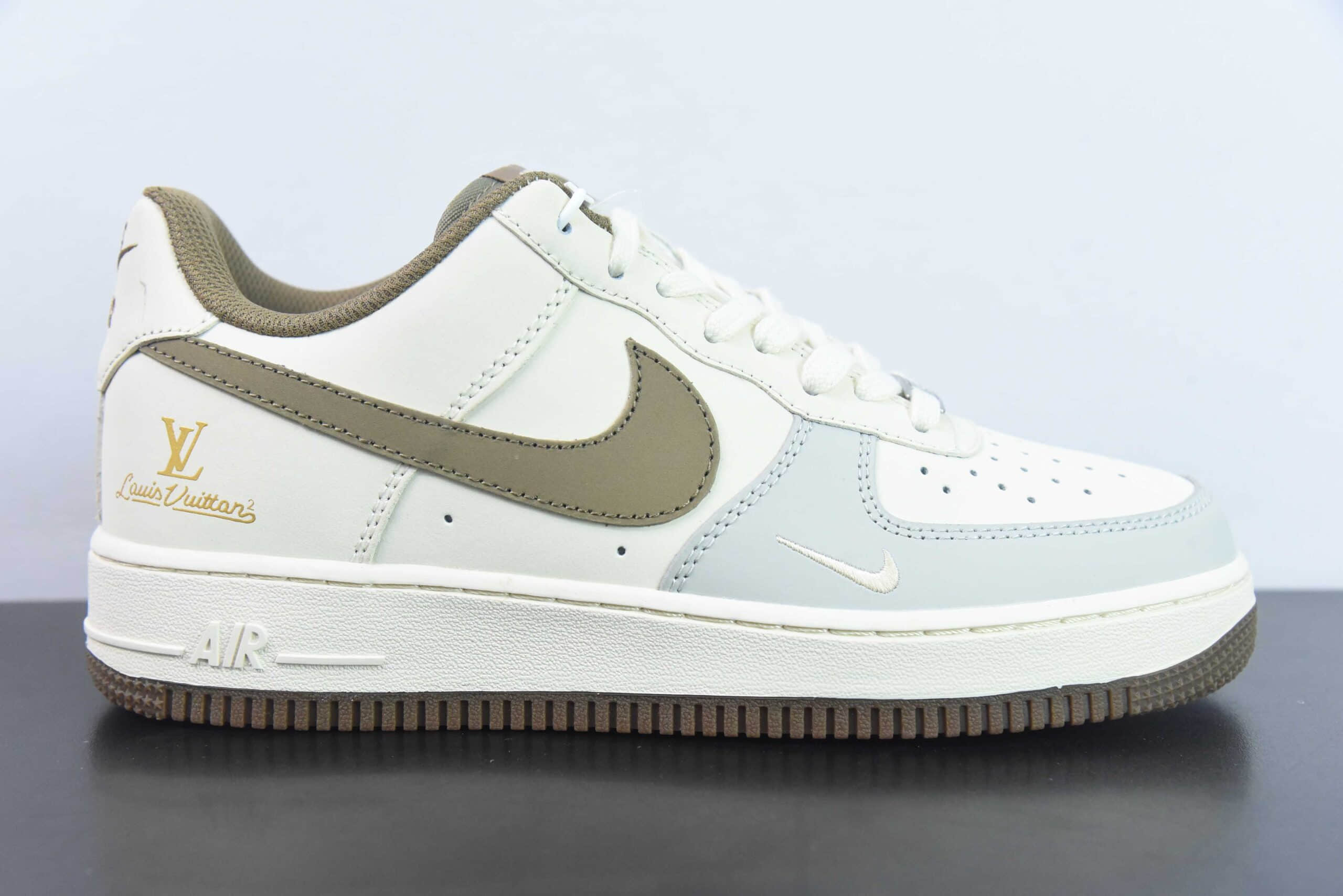 耐克Nike Air Force 1 Low 07 x Louis Vuitton LV联名米黄灰空军一号低帮休闲板鞋纯原版本 货号：BS9055-832