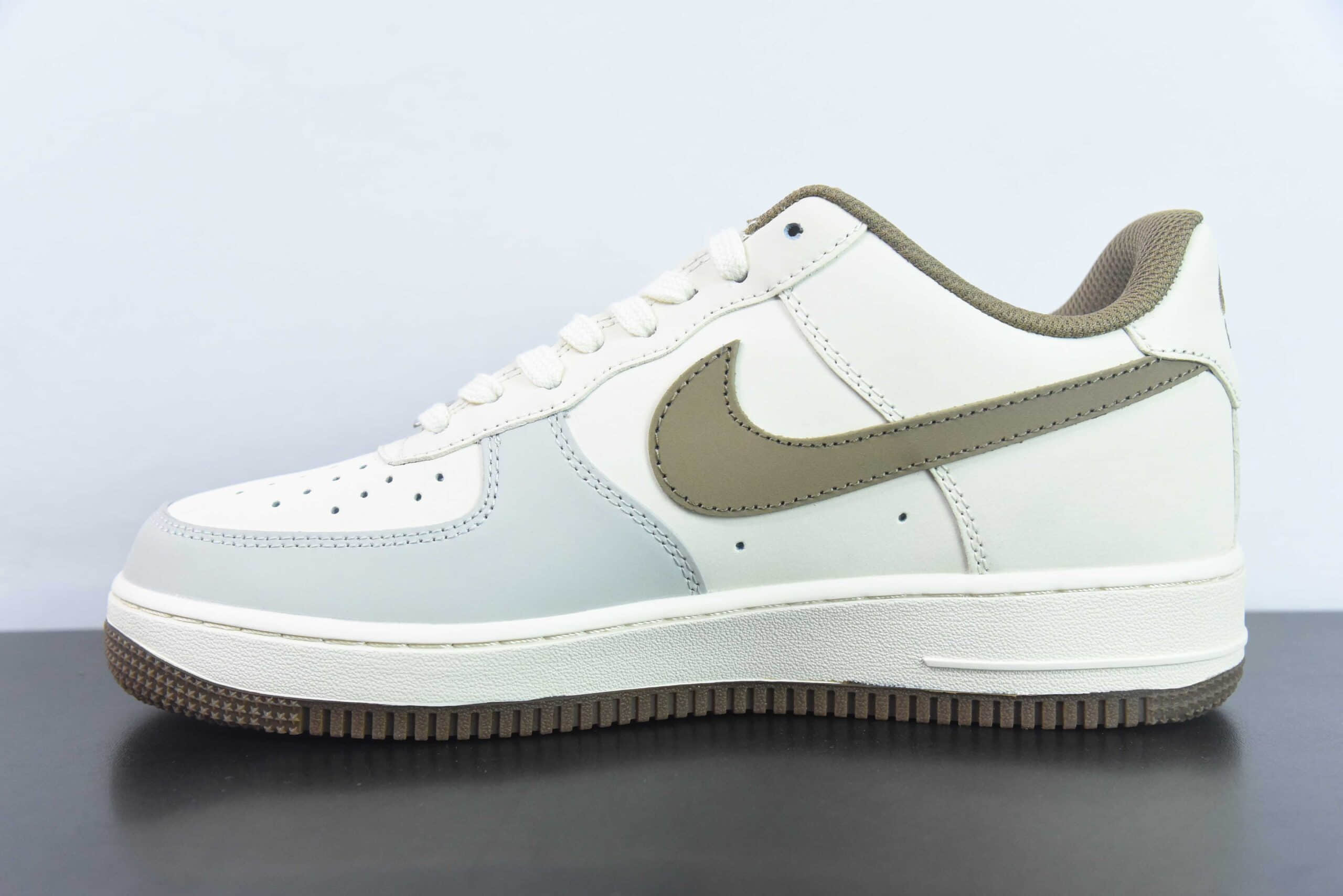 耐克Nike Air Force 1 Low 07 x Louis Vuitton LV联名米黄灰空军一号低帮休闲板鞋纯原版本 货号：BS9055-832