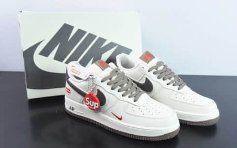 耐克Nike Supreme x Nike Air Force 1‘07 Low联名棕咖空军一号休闲板鞋纯原版本 货号：HD9888-001