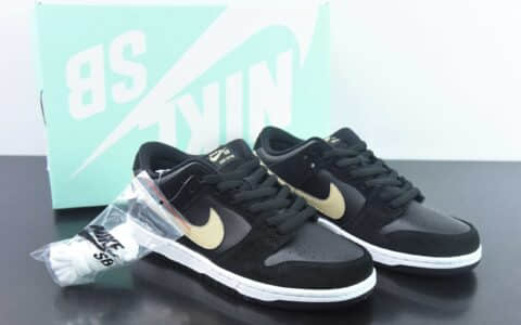 耐克Nike SB Dunk Low 黑白金SB扣篮系列低帮休闲运动滑板板鞋纯原版本 货号：BQ6817-002