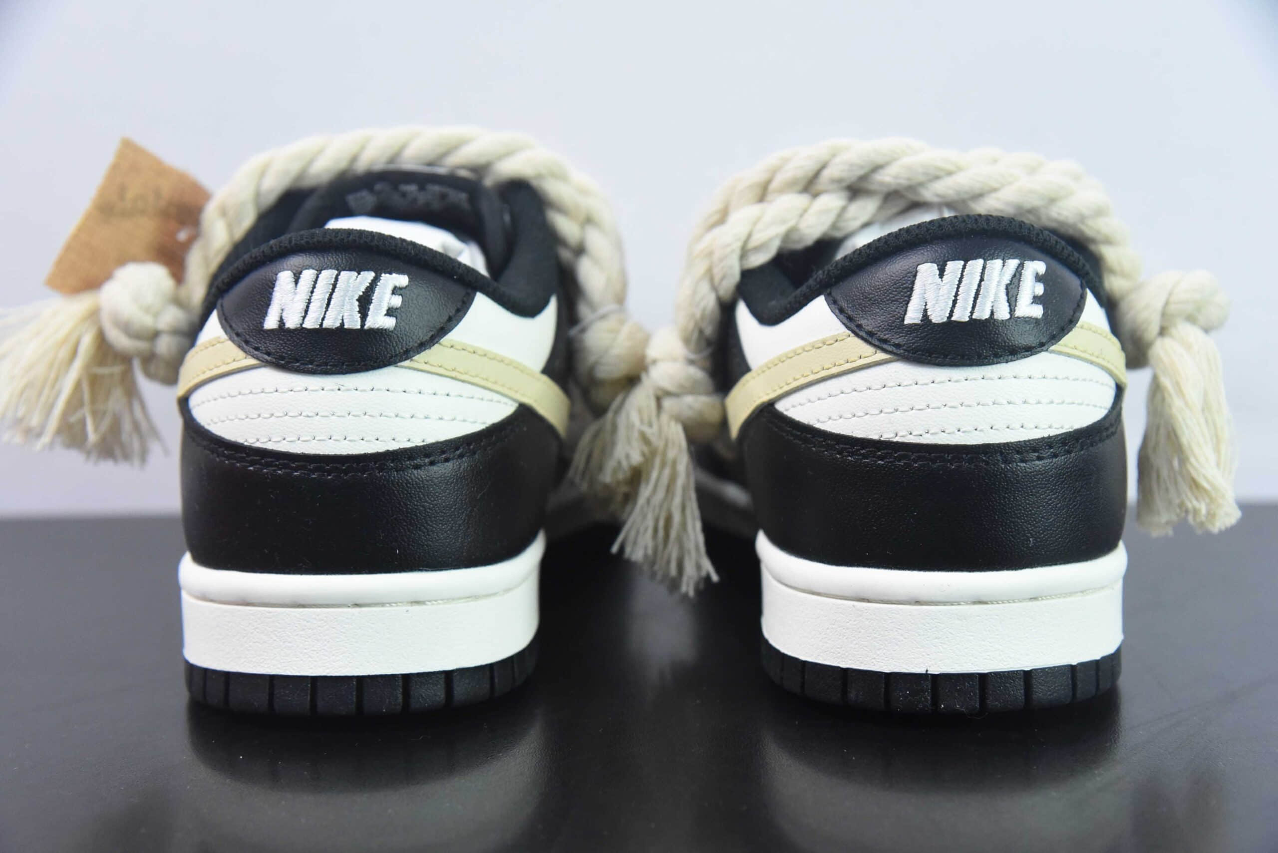 耐克Nike Dunk Low 苏格兰做旧熊猫米黄黑低帮休闲滑板鞋纯原版本 货号：CW1590-100