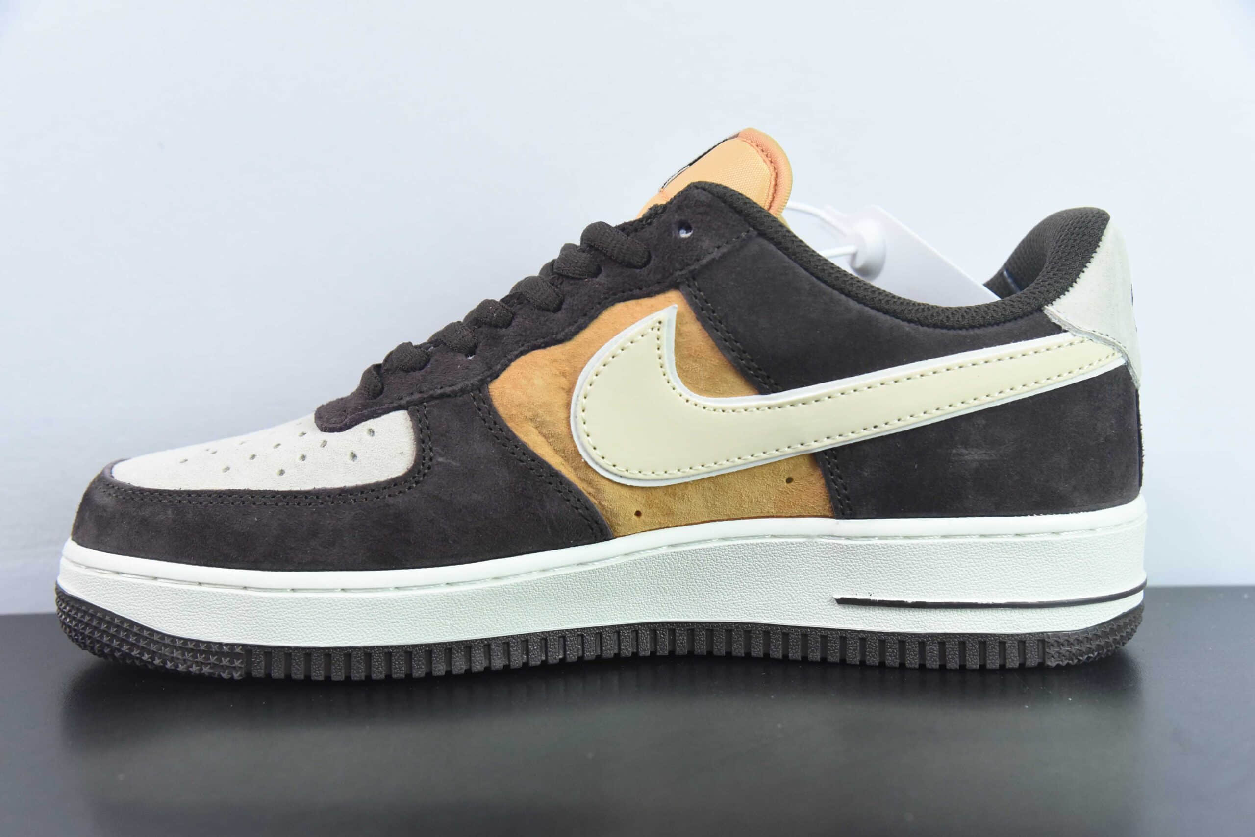 耐克Nike Air Force 1 麂皮米黄棕空军一号低帮休闲运动板鞋纯原版本 货号：NT9986-008