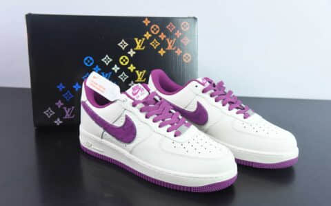 耐克Nike Air Force 1'07 Low LV联名印花紫空军一号低帮休闲板鞋纯原版本 货号： LV0506-066