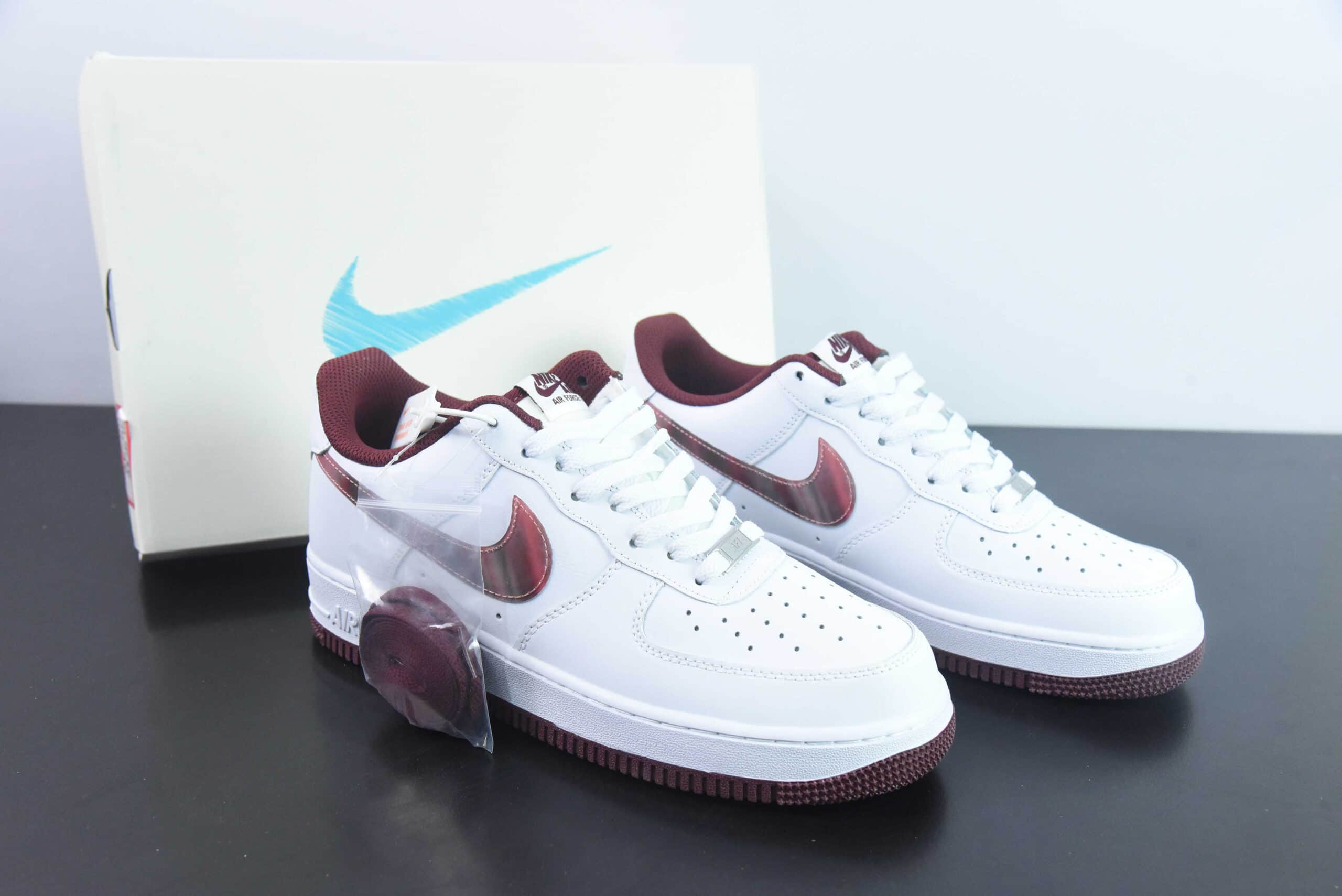 耐克NIke Air Force 1 '07 Low “镜面酒红”空军一号低帮休闲板鞋纯原版本 货号：PF9055-778