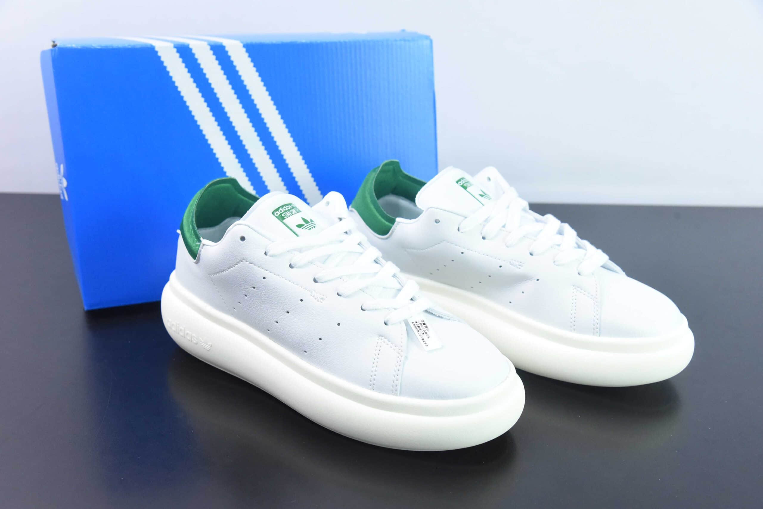 阿迪达斯Adidas Originals Stan Smith PF 史密斯白绿面包版系列松糕经典厚底板鞋纯原版本 货号：ID2786MZ