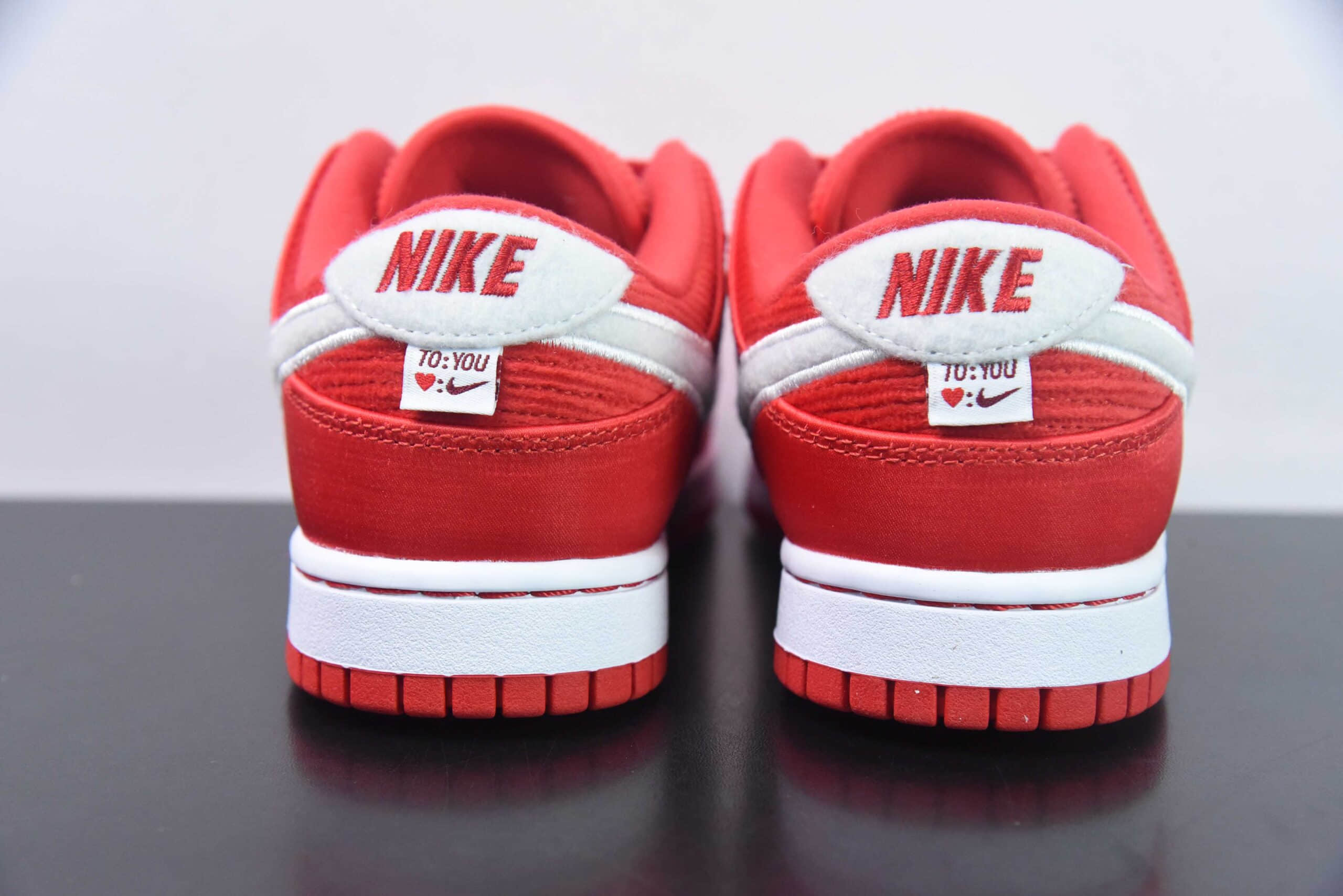 耐克Nike Dunk Low GS Valentine’s Day 灯芯绒情人节SB低帮休闲滑板鞋纯原版本 货号：FZ3548-612