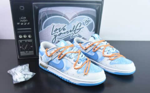 耐克Nike Dunk Low FZBB 夏日清云北卡蓝澄空之爱火漆信封情人礼盒 SB绑带低帮休闲板鞋纯原版本 货号：DV0831-001