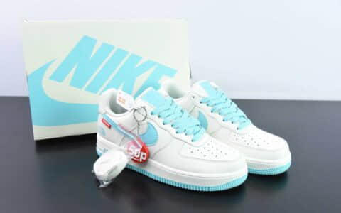 耐克Nike Supreme x The North Face x Nk Air Force 1'07 Low 三方联名款白蓝空军一号低帮休闲板鞋纯原版本 货号：SU2305-007