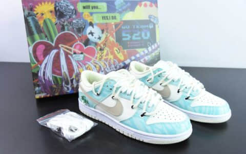 耐克Nike Dunk Low Retro 熊猫恶作剧蒂芙尼绿四叶草SB绑带低帮休闲板鞋纯原版本 货号：DJ6188-100