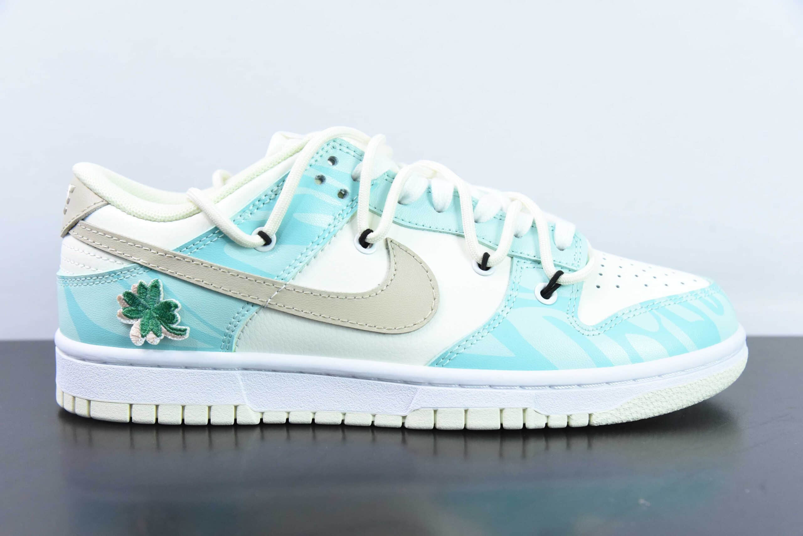 耐克Nike Dunk Low Retro 熊猫恶作剧蒂芙尼绿四叶草SB绑带低帮休闲板鞋纯原版本 货号：DJ6188-100