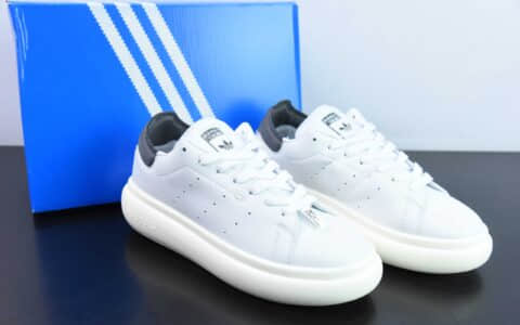 阿迪达斯Adidas Originals Stan Smith PF 史密斯白黑丝绸尾面包版系列松糕经典厚底板鞋纯原版本 货号：ID3741