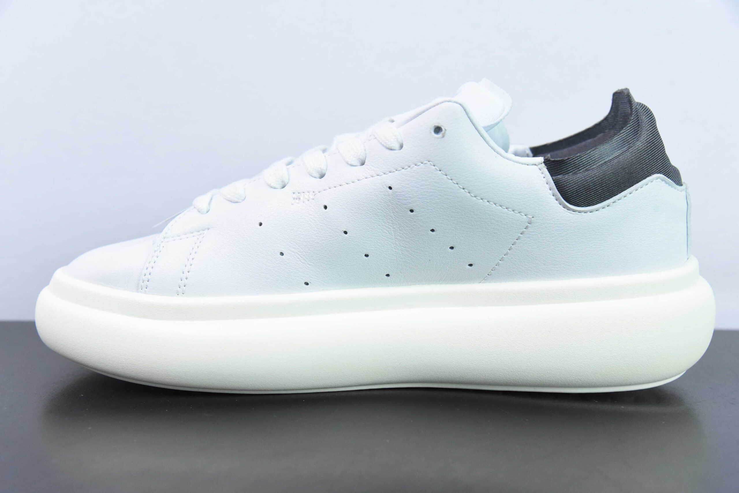 阿迪达斯Adidas Originals Stan Smith PF 史密斯白黑丝绸尾面包版系列松糕经典厚底板鞋纯原版本 货号：ID3741