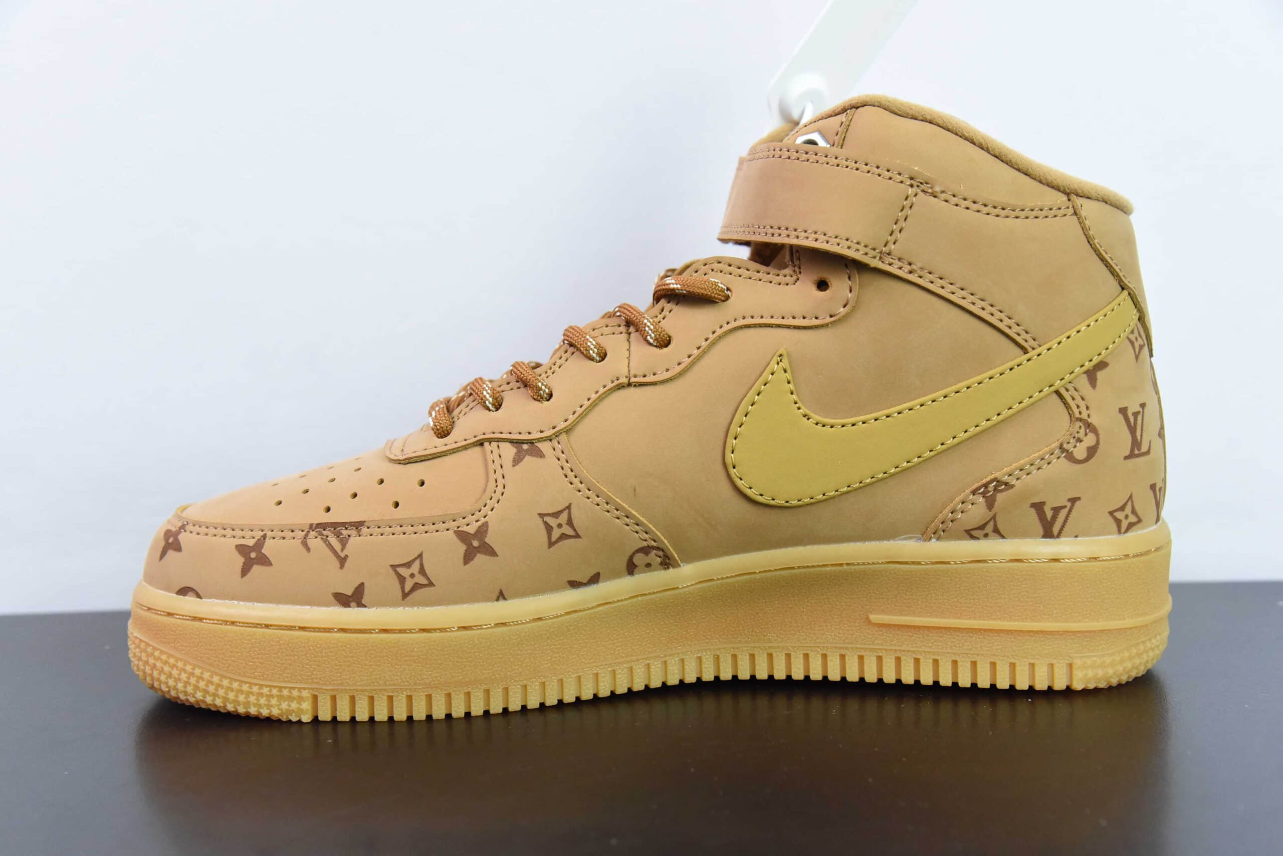 耐克Nike Air Force 1'07 Mid LV联名-小麦印花空军一号中帮休闲板鞋纯原版本 货号：DV9988-500