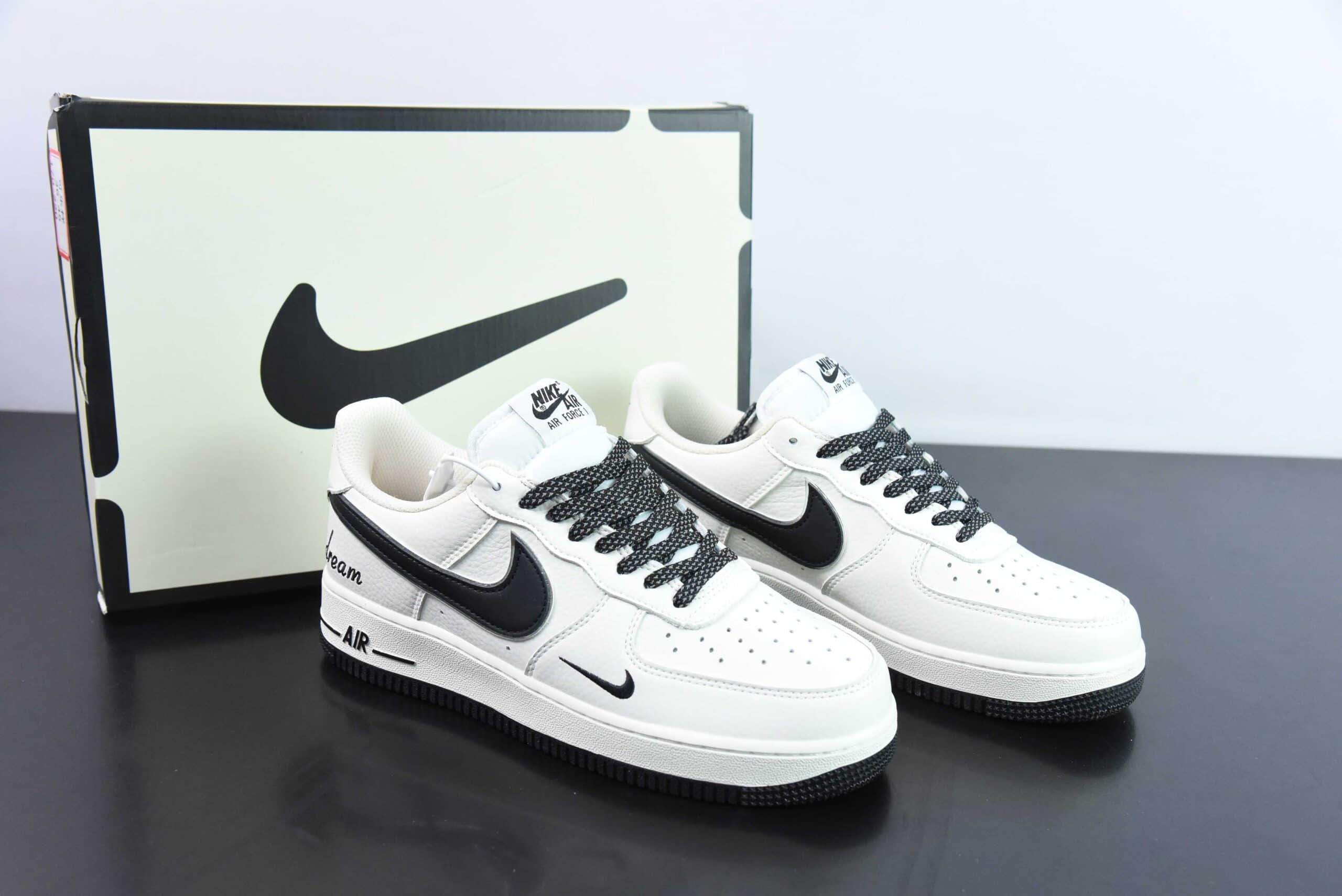 耐克Nike Air Force 1'07 Low Dream 白黑小勾空军一号低帮休闲板鞋纯原版本 货号：DR2024-101