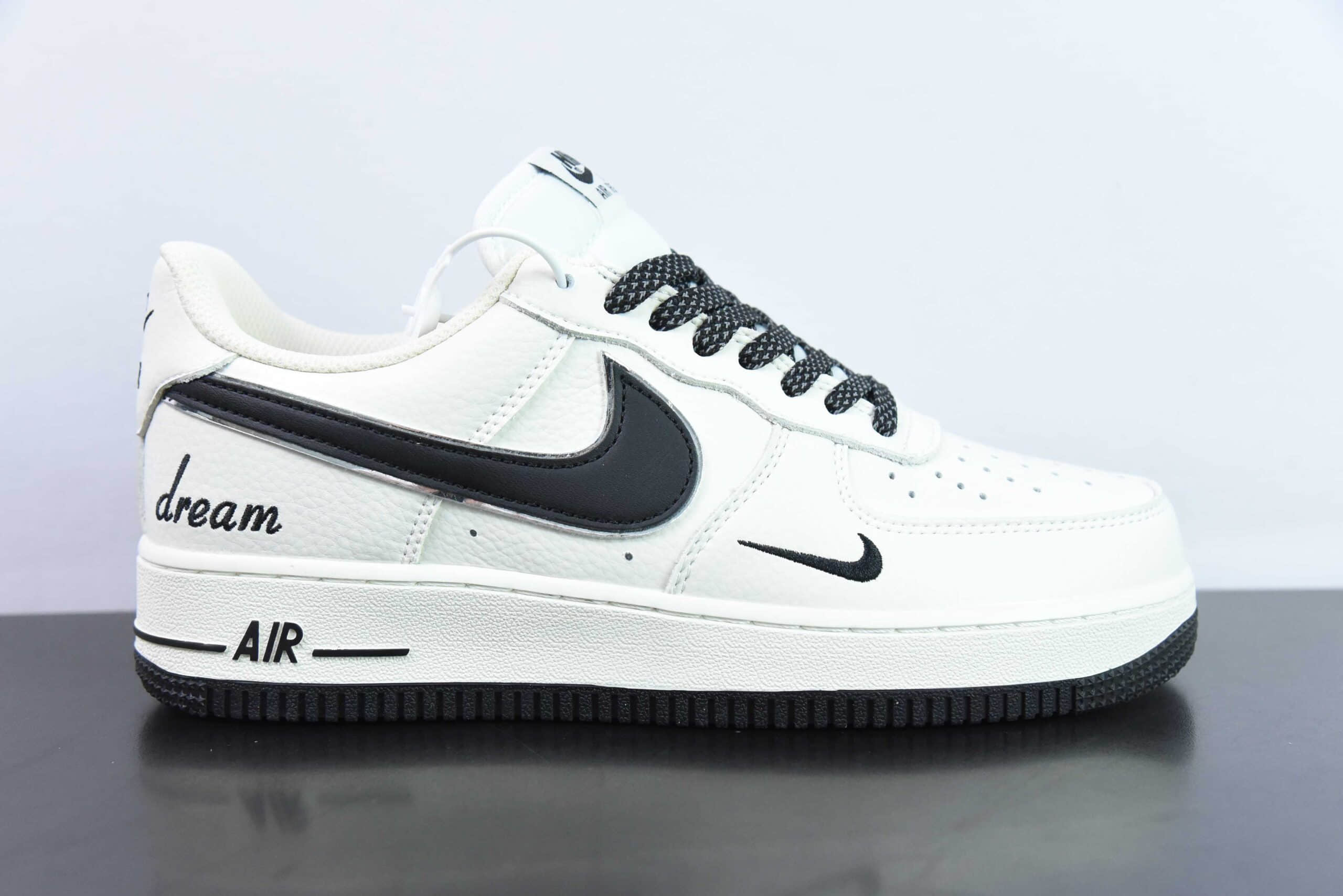 耐克Nike Air Force 1'07 Low Dream 白黑小勾空军一号低帮休闲板鞋纯原版本 货号：DR2024-101