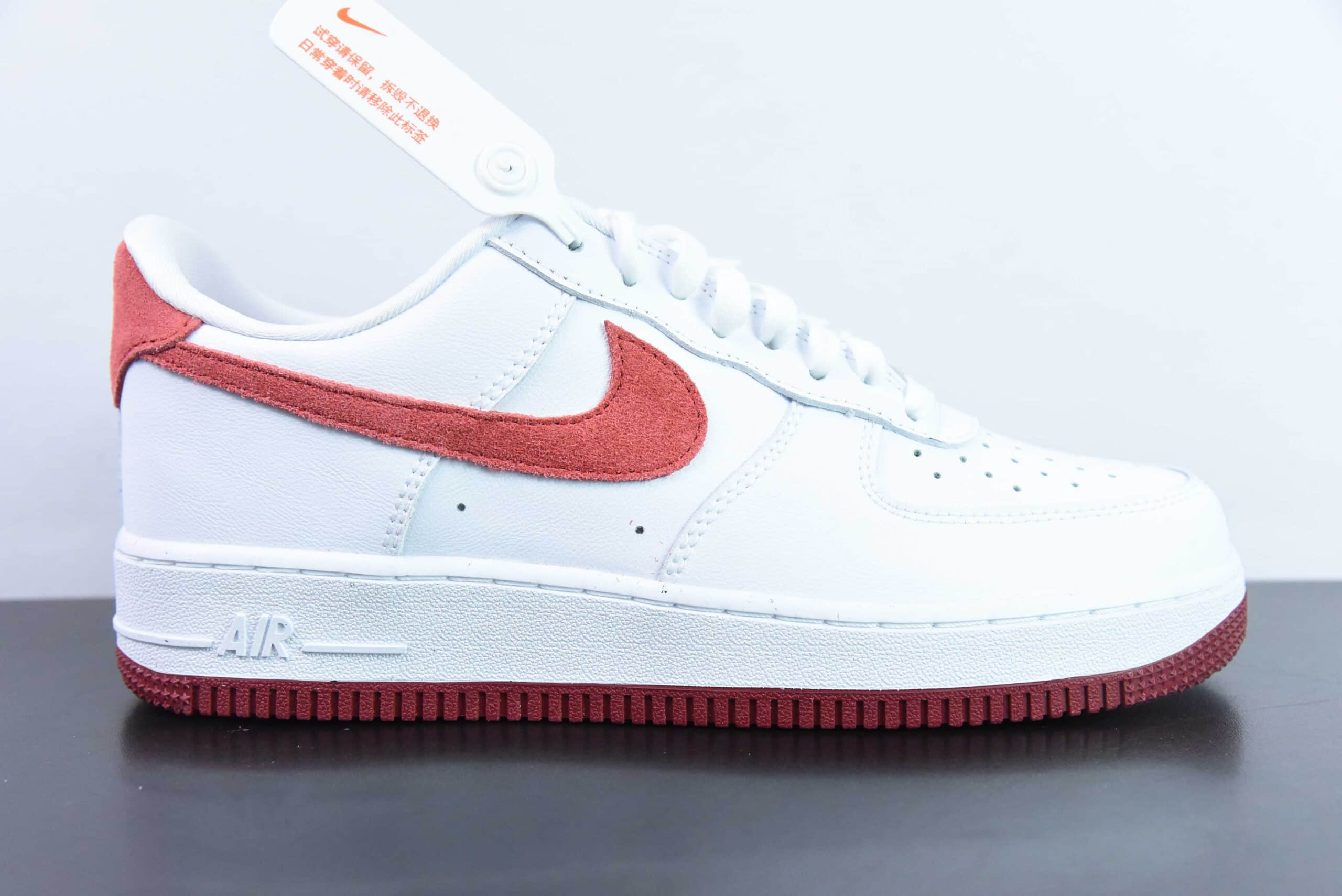 耐克Nike Air Force 1 Low 07 白红翻毛勾空军一号低帮休闲板鞋纯原版本 货号：FQ7626-100