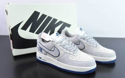 耐克NIke Air Force 1 '07 Low 北面联名米灰蓝猪八空军一号低帮休闲板鞋纯原版本 货号：HD9999-001