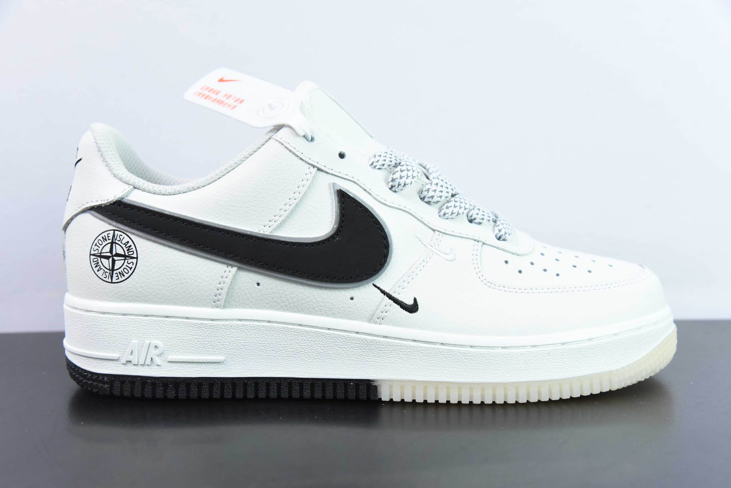 耐克Nike Air Force 1'07 Low 联名定制款黑白三勾空军一号低帮休闲板鞋纯原版本 货号：SL-240222